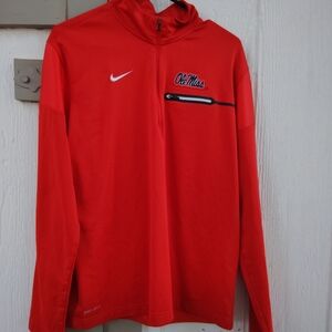 NIKE 1/4 zip jacket Mens M Dri-fit Ole Miss Rebels pullover long sleeve